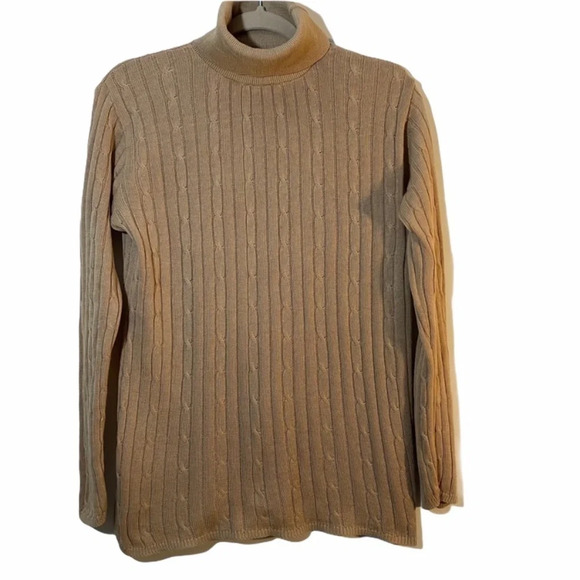 Pierre Cardin Women’s tan cable knit turtleneck M - Picture 1 of 10
